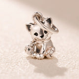 925 Silver Sweet Cat Charm for DIY Jewelry Making