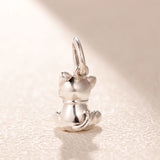 925 Silver Sweet Cat Charm for DIY Jewelry Making
