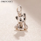 925 Silver Sweet Cat Charm for DIY Jewelry Making