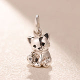925 Silver Sweet Cat Charm for DIY Jewelry Making