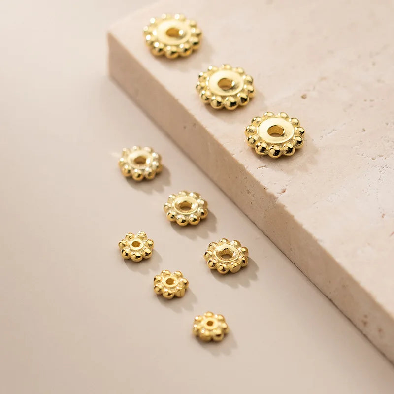 925 Silver Flower Spacer Beads for DIY Jewelry Bracelets