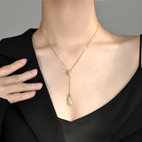925 Silver Feather Tassel Necklace Clavicle Chain for Women