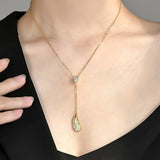 925 Silver Feather Tassel Necklace Clavicle Chain for Women