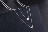 925 Silver Heart Double Necklaces & Pendants for Women