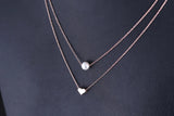 925 Silver Heart Double Necklaces & Pendants for Women