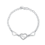 925 Silver LOVE Girl Bracelet Geometry Chain Retro