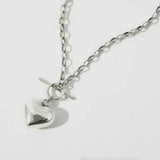 925 Silver Heart Necklace Shining Choker for Party
