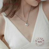 925 Silver Heart Necklace Shining Choker for Party