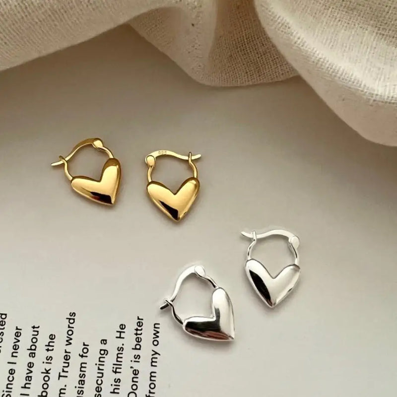 925 Silver Heart Earrings for Women Birthday Party Wedding