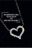 925 Silver heart zircon Necklace Pendant Lady Gift