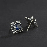 925 Silver Flower Diamond Earrings for Women