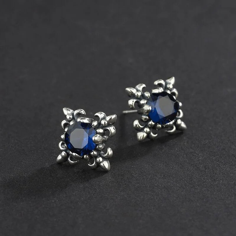 925 Silver Flower Diamond Earrings for Women