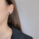 925 Silver Flower Diamond Earrings for Women