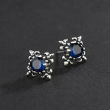 925 Silver Flower Diamond Earrings for Women