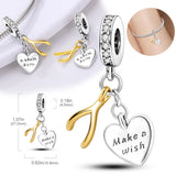 925 Silver Hollow Love Heart Charm Pendant - Women's Jewelry