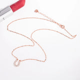 925 Silver Horseshoe Necklace U Shaped Clavicle Chain for Women