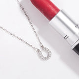 925 Silver Horseshoe Necklace U Shaped Clavicle Chain for Women