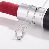 925 Silver Horseshoe Necklace U Shaped Clavicle Chain for Women