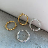 925 Silver Intricate Braided Twisted Hoop Earrings 23mm Diameter