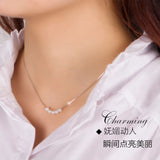 925 Silver Joker Mother Pearl Necklace Pendant Women Lady Gift