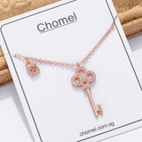 925 Silver Key Necklace Choker Pendant Singapore Chomel Fine Jewelry