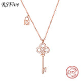 925 Silver Key Necklace Choker Pendant Singapore Chomel Fine Jewelry