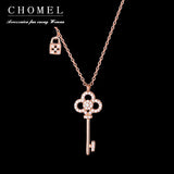 925 Silver Key Necklace Choker Pendant Singapore Chomel Fine Jewelry