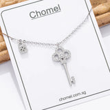 925 Silver Key Necklace Choker Pendant Singapore Chomel Fine Jewelry