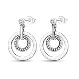 925 Sterling Silver pearl hoop earrings for women