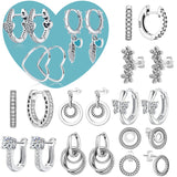 925 Sterling Silver pearl hoop earrings for women