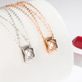 925 Silver Lattice Necklace Romantic Diamond Fine Jewelry
