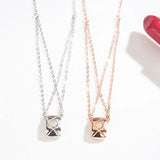 925 Silver Lattice Necklace Romantic Diamond Fine Jewelry