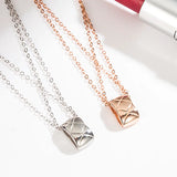 925 Silver Lattice Necklace Romantic Diamond Fine Jewelry