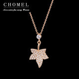 925 Silver Leaf Necklace Maple Pendant Choker Fine Jewelry