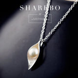 925 Sterling Silver Leaves Necklace Pendant for Women Lady Gift