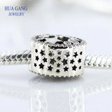 925 Silver Stars Openwork Charm Bracelet Women Jewelry