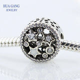 925 Silver Stars Openwork Charm Bracelet Women Jewelry