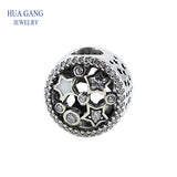 925 Silver Stars Openwork Charm Bracelet Women Jewelry