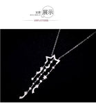 925 Silver Stars Zircon Necklace Pendant