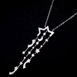 925 Silver Stars Zircon Necklace Pendant