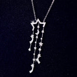 925 Silver Stars Zircon Necklace Pendant