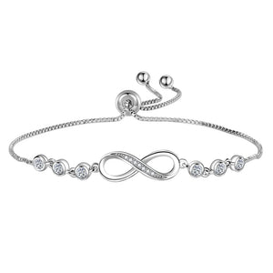 925 Silver Crystal Bracelet for Women, Party Wedding Accessories