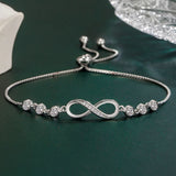 925 Silver Crystal Bracelet for Women, Party Wedding Accessories