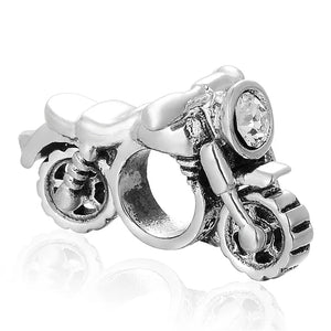 925 Silver Motorcycle Charm Bead for Bracelet Necklace