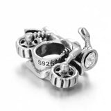 925 Silver Motorcycle Charm Bead for Bracelet Necklace