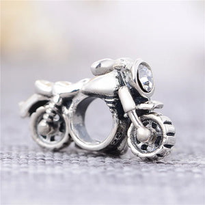 925 Silver Motorcycle Charm Bead for Bracelet Necklace