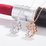Sterling Silver Mouse Necklace with Diamond Inlay