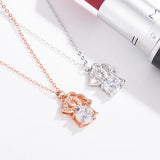 Sterling Silver Mouse Necklace with Diamond Inlay