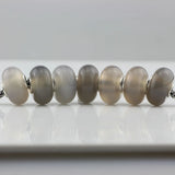 925 Silver Gray Stone Charm Bead for Bracelet Jewelry