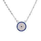 925 Silver Eye Pendant Necklace with Sapphire CZ for Women